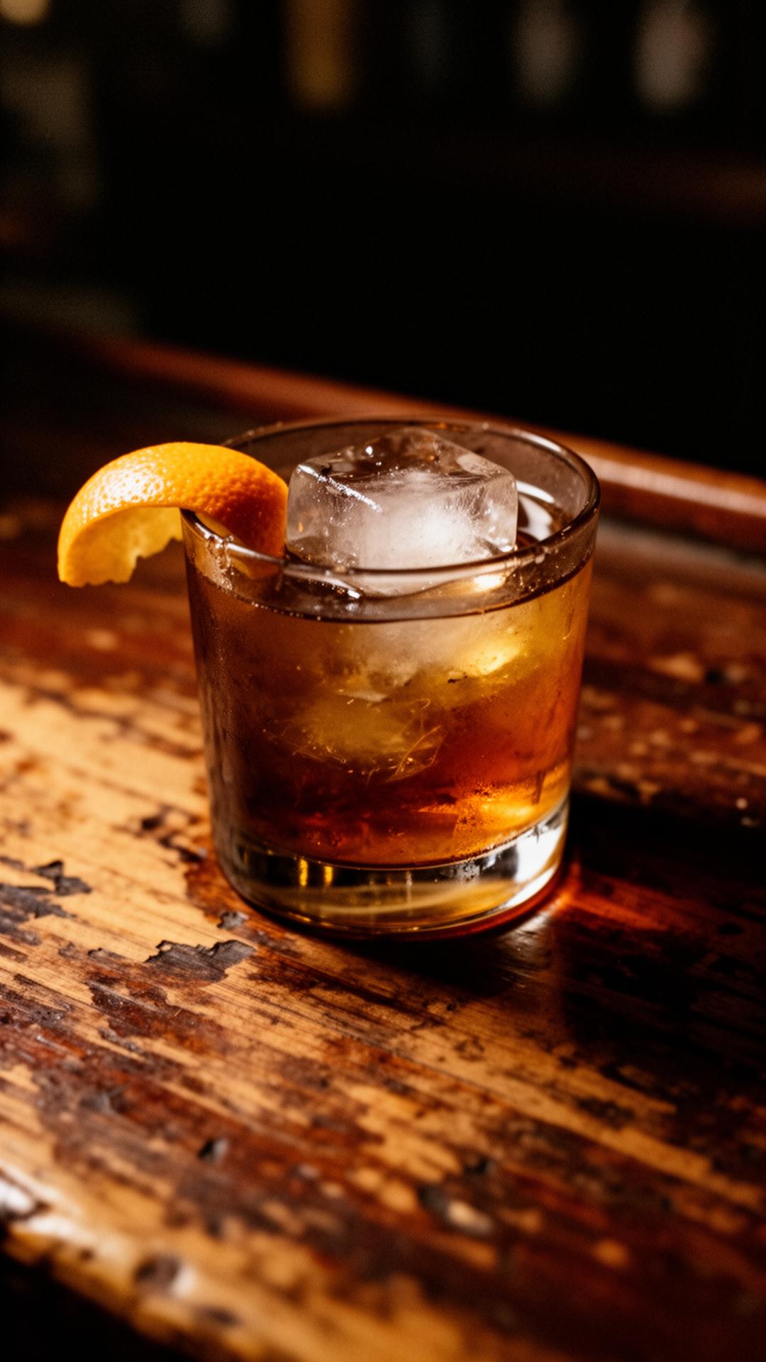 An old fashioned on the bar